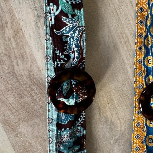 Vera Bradley reversible fabric belts Riviera Blue and Java Blue - Picture 2 of 3
